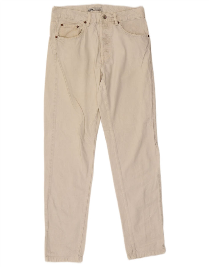 Zara Herren Slim Jeans EU 38 Small W30 L30 Weiße Baumwolle