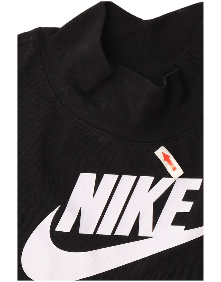 Nike Damen Crop Graphic Vest Top UK 10 Small Schwarz Baumwolle