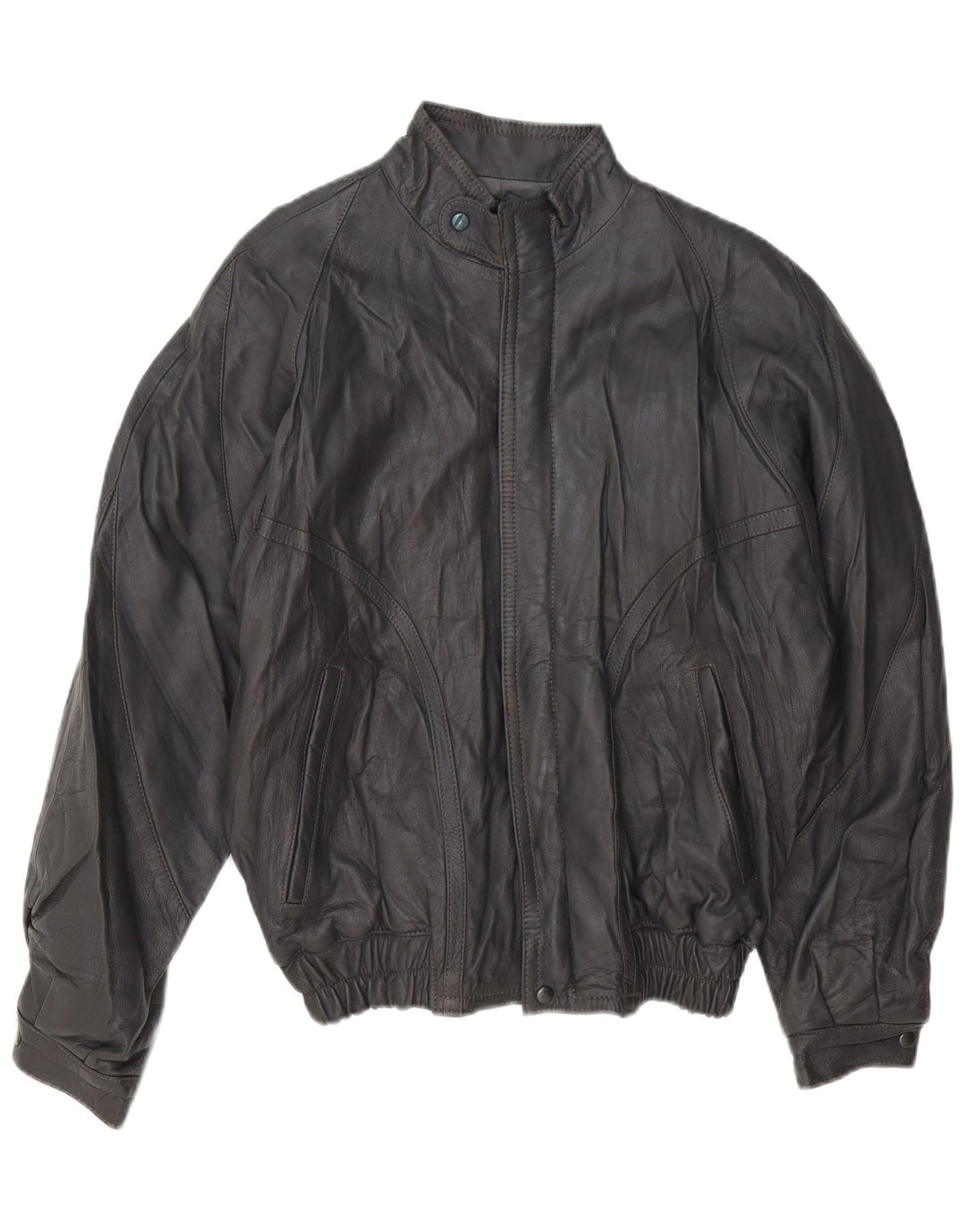 VINTAGE Herren Lederjacke UK 40 Großes graues Leder