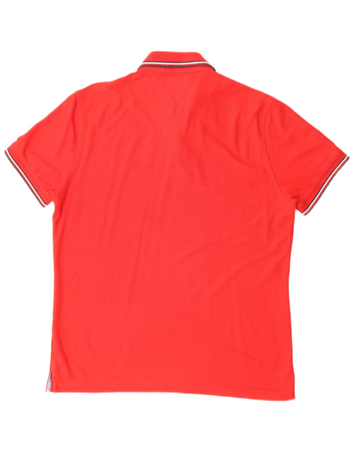 Tommy Hilfiger Herren-Poloshirt, große rote Baumwolle
