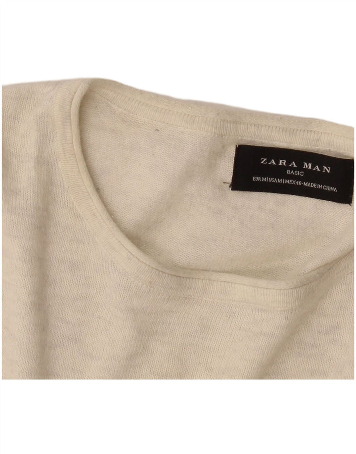 Zara Herren-Pullover mit U-Boot-Ausschnitt, Mittelbeige meliert