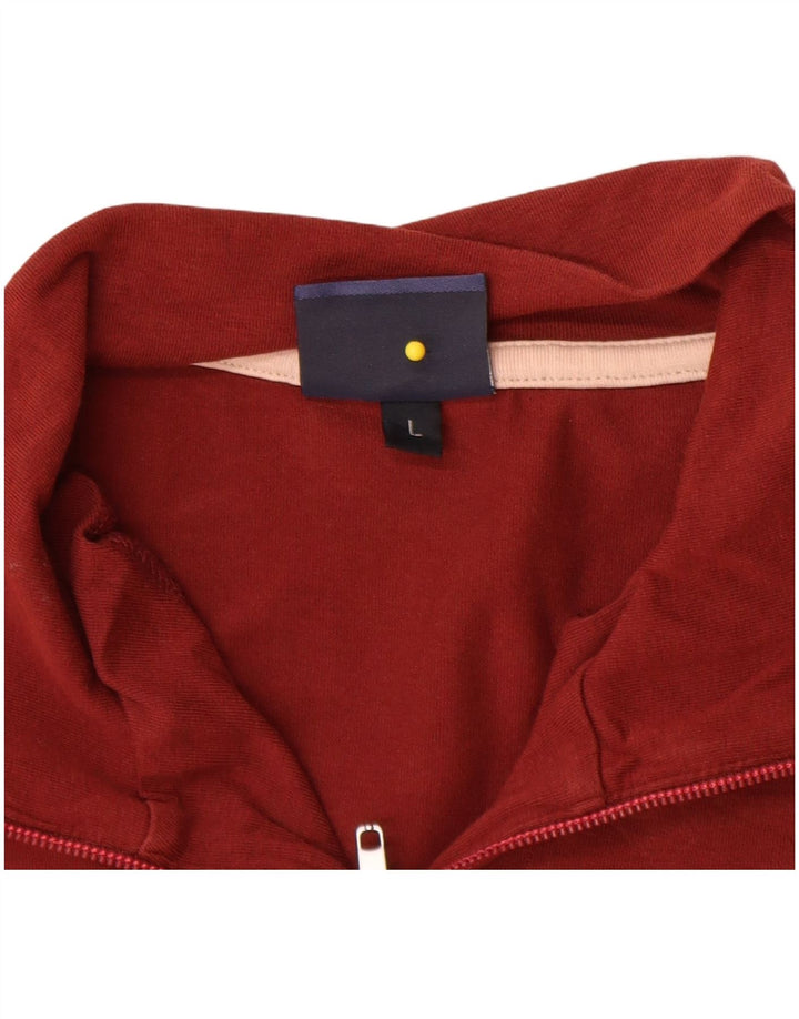 Trussardi Jeans Herren-Pullover-Trainingsanzugoberteil mit Reißverschluss und Halsausschnitt, Größe L, Kastanienbraun