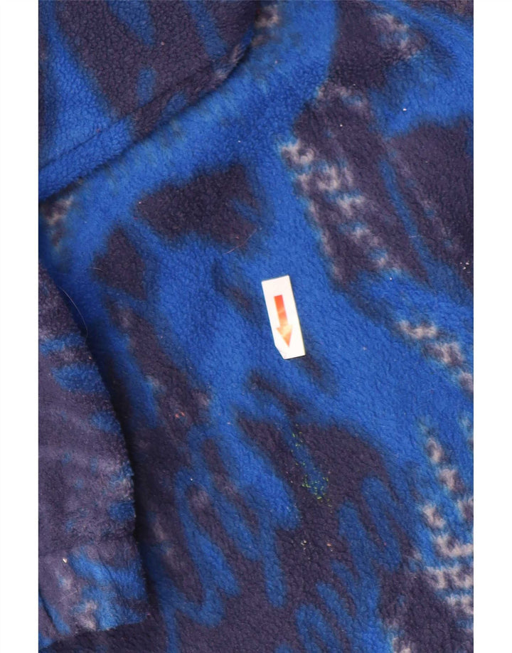 Lotto Herren-Fleecepullover mit abstraktem Muster und Knopfkragen, Größe L, Blau