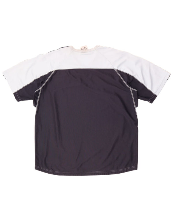 Adidas Herren T-Shirt Top XL Blau Colourblock Polyester