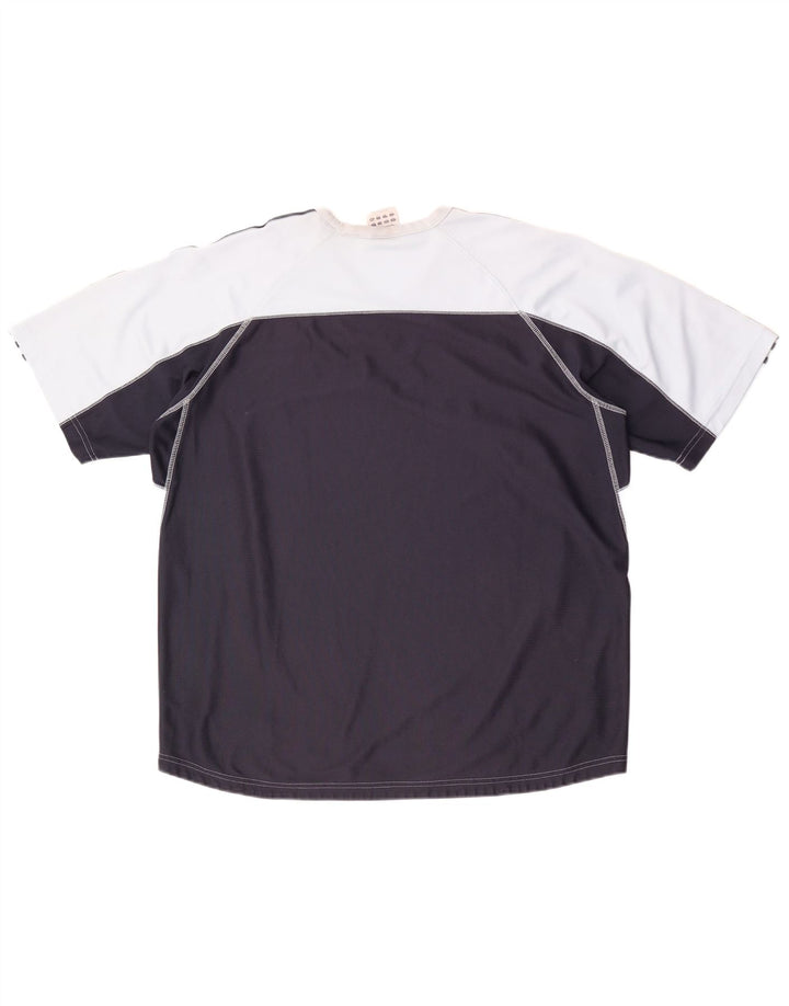 Adidas Herren T-Shirt Top XL Blau Colourblock Polyester