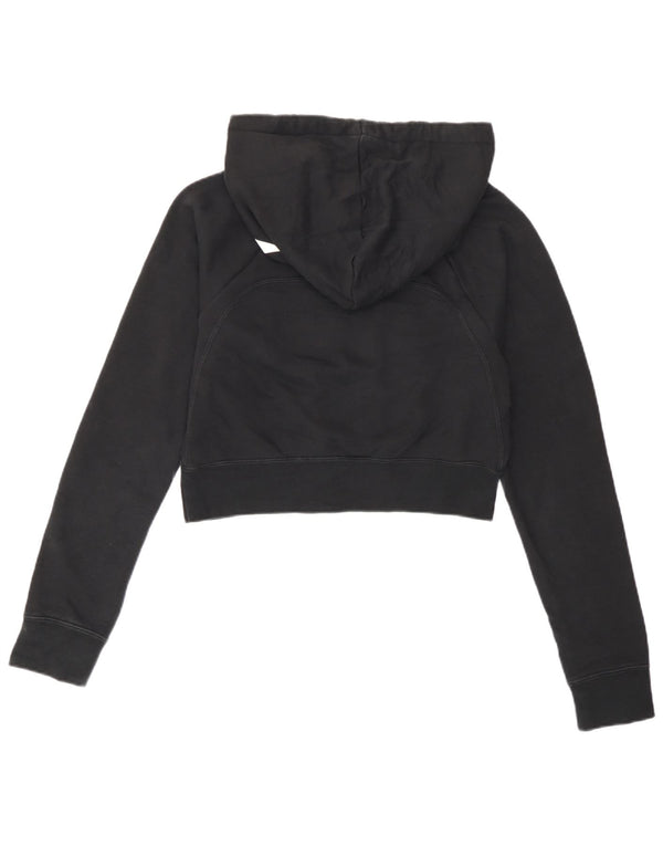 Nike Damen Crop Graphic Hoodie Pullover UK 10 Small Schwarz