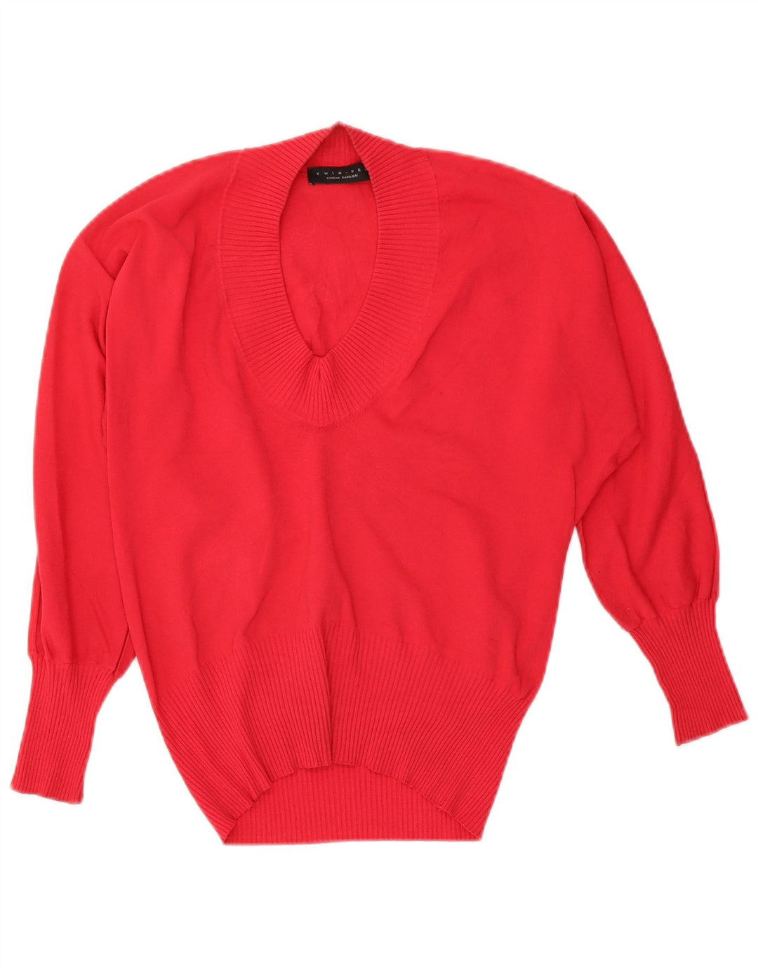 Simona Barbieri Damen Twin-Set Pullover mit V-Ausschnitt, UK 16, Größe L, Rot