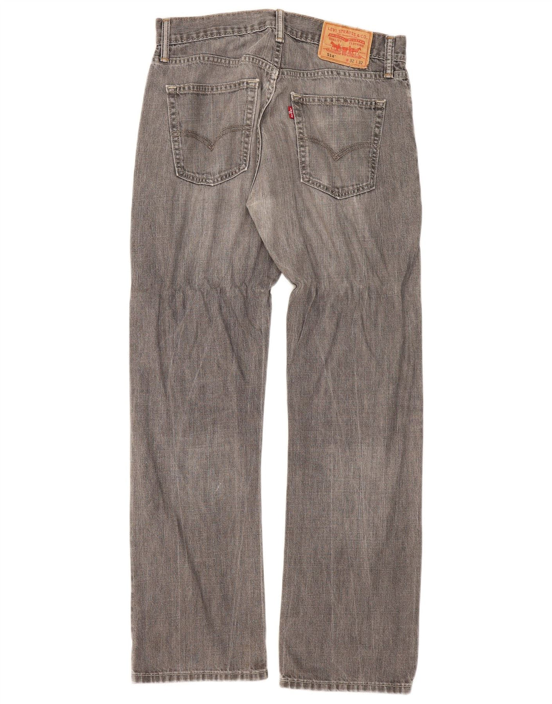 Levi's Damen 514 Straight Jeans W32 L32 Graue Baumwolle