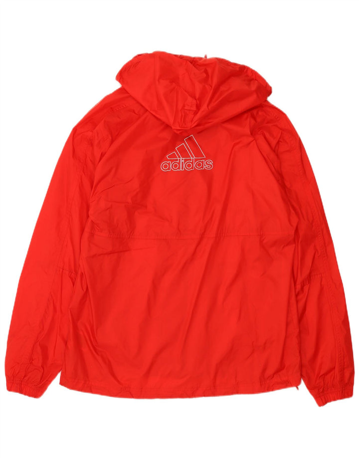 ADIDAS Herren Regenjacke mit grafischer Kapuze, UK 36, kleines rotes Nylon