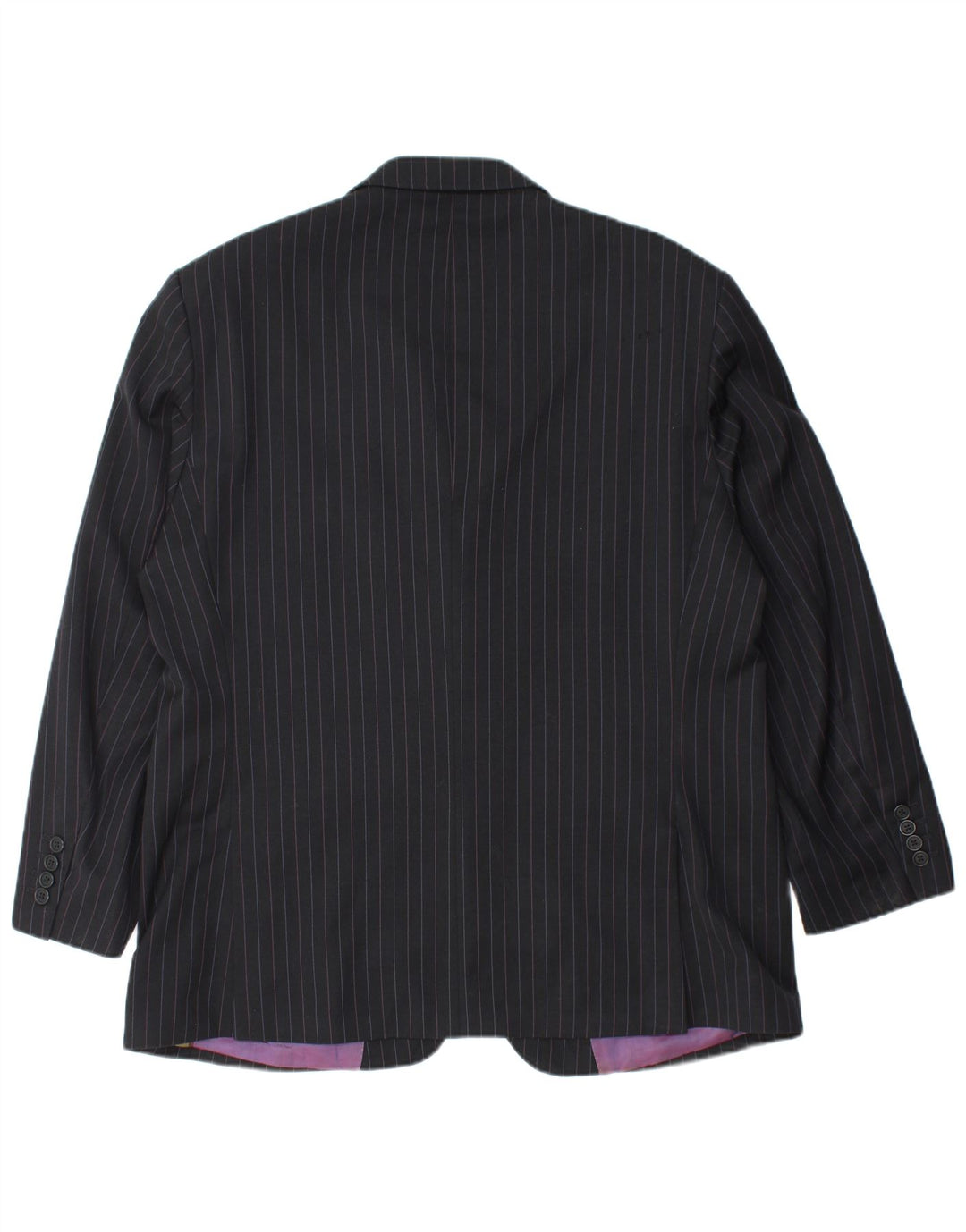 TED BAKER Herren-Blazer mit 2 Knöpfen, UK 44, 2XL, schwarze Nadelstreifenwolle