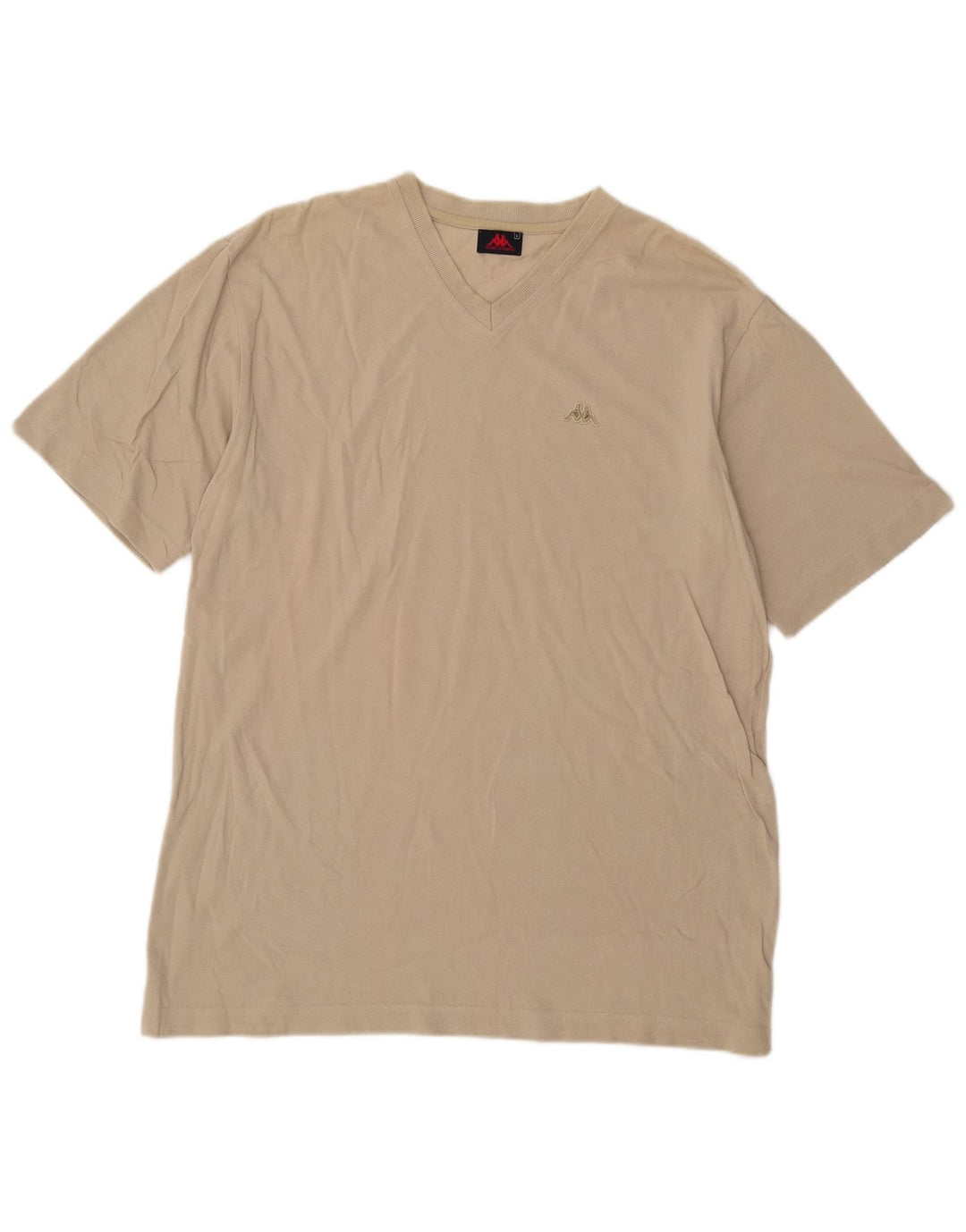 Kappa Herren T-Shirt Top Large Beige Baumwolle