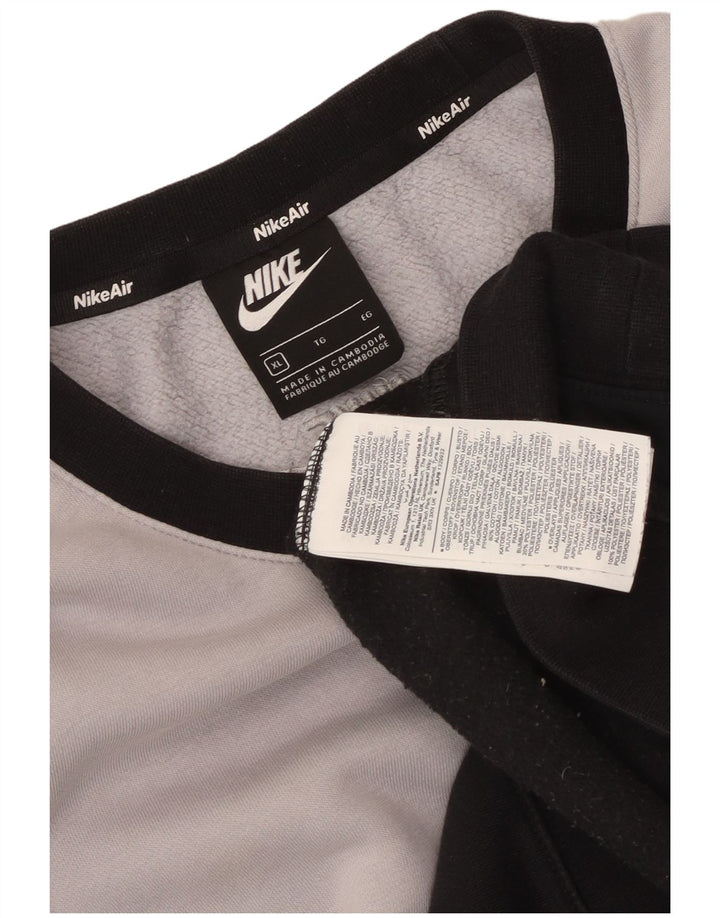 NIKE Herren Sweatshirt Pullover XL Grau Colourblock Baumwolle