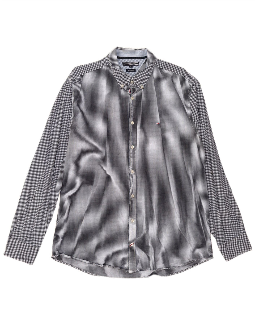 TOMMY HILFIGER Herren Regular Fit Hemd XL Marineblau Gingham