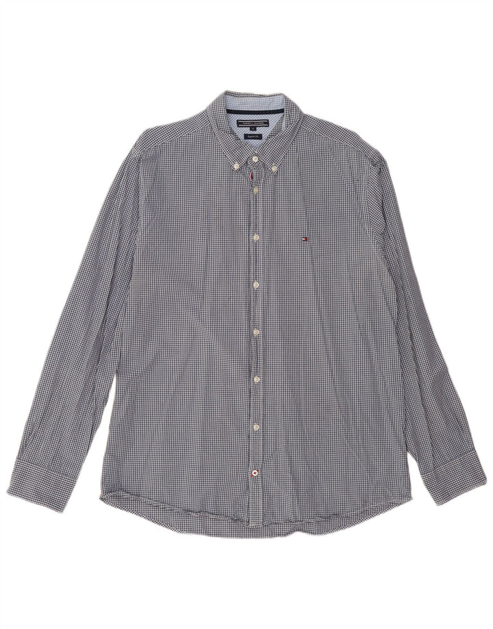 TOMMY HILFIGER Herren Regular Fit Hemd XL Marineblau Gingham