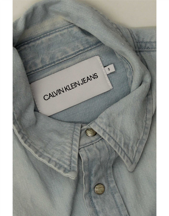 Calvin Klein Jeans Herren Jeanshemd Klein Blau