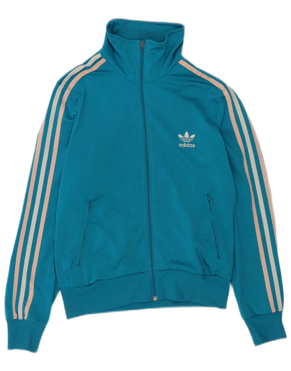Adidas Damen Graphic Trainingsanzug Top Jacke UK 16 Large Blau Polyester