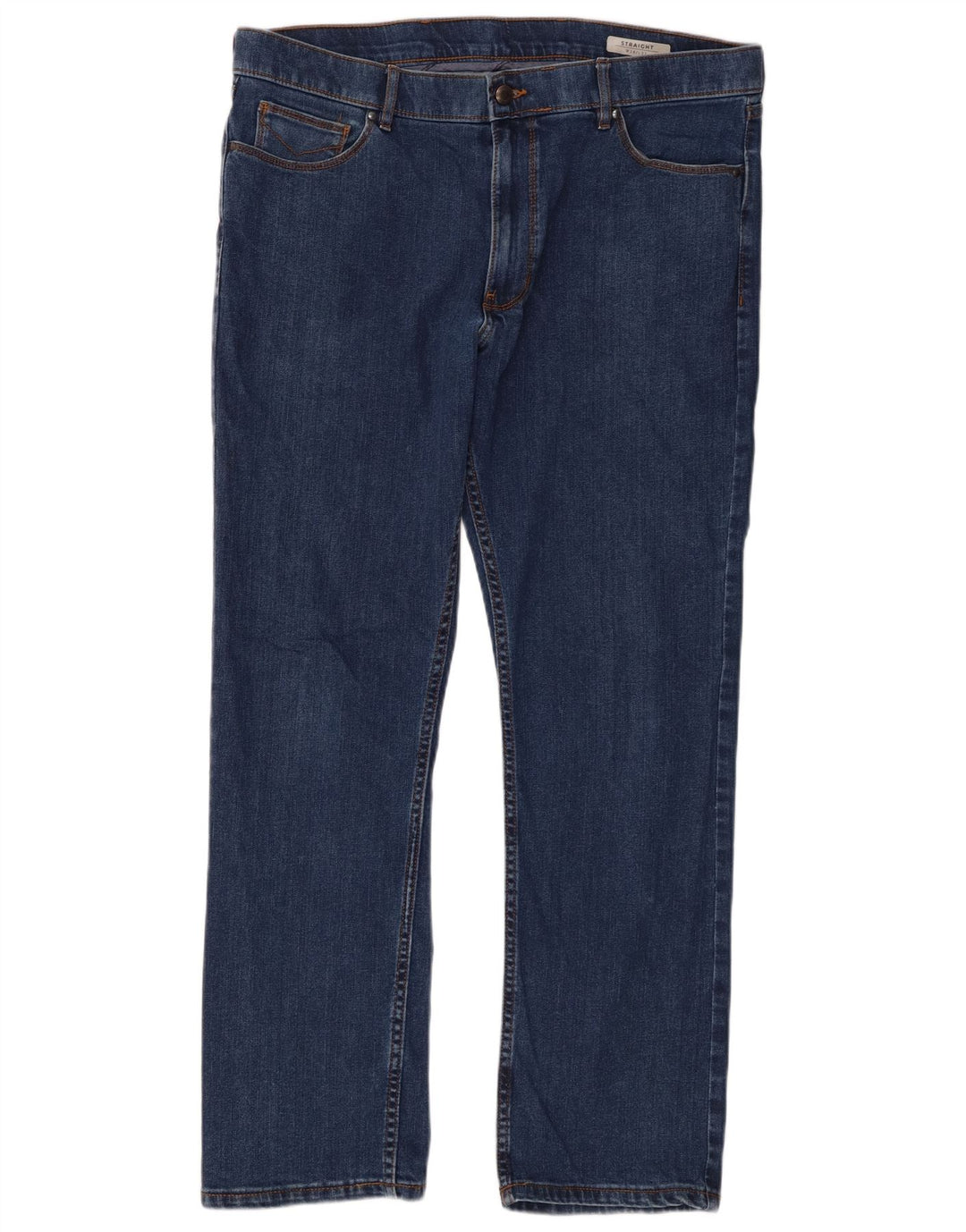 Marks & Spencer Herren Straight Jeans W38 L31 Blaue Baumwolle