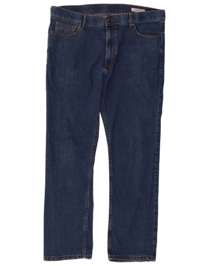 Marks & Spencer Herren Straight Jeans W38 L31 Blaue Baumwolle