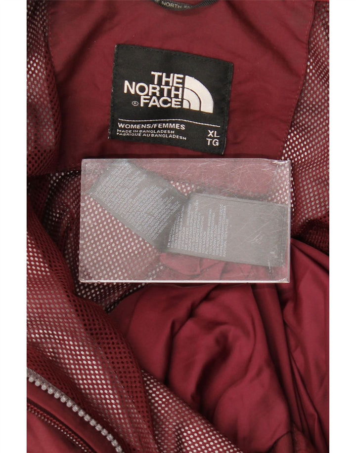 THE NORTH FACE Damen Übergroße Regenjacke mit Kapuze UK 18 XL Maroon Nylon
