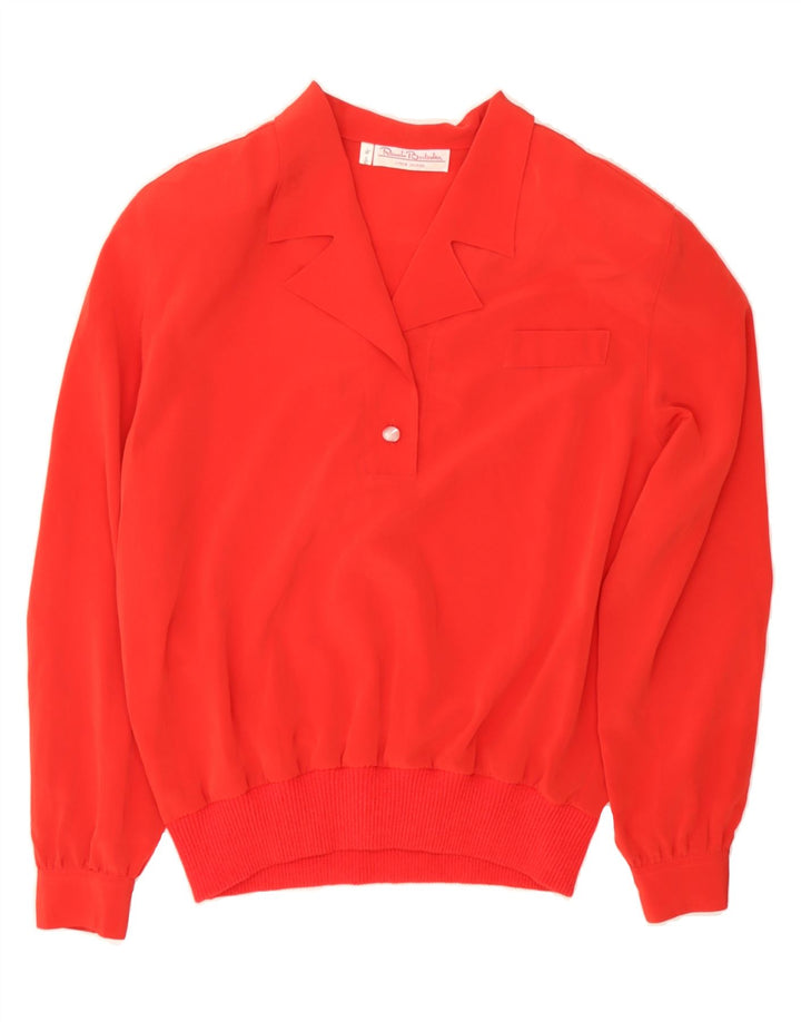 RENATO BALESTRA Womens Long Sleeve Blouse Top EU 40 Medium Red Polyester Vintage Renato Balestra and Second-Hand Renato Balestra from Messina Hembry 