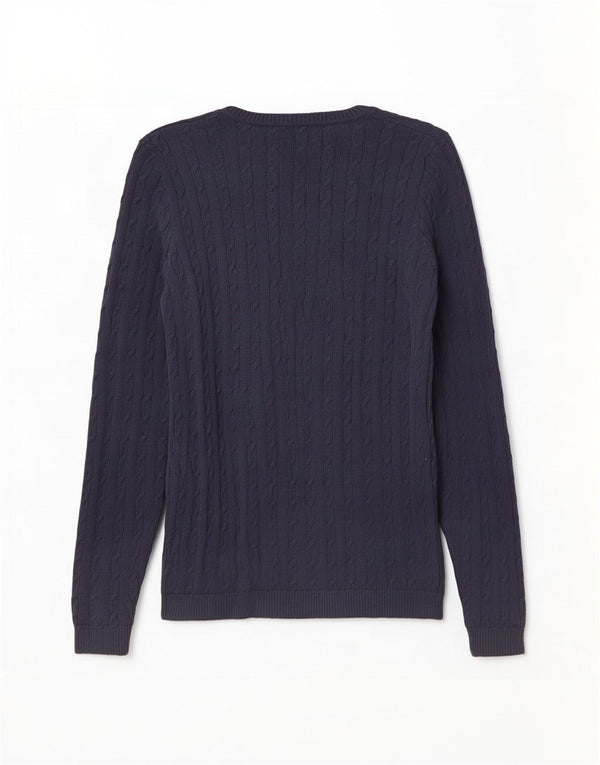 U.S. Polo Assn. Damen-Pullover mit V-Ausschnitt, Gr. 8, Größe S, Marineblau, Baumwolle