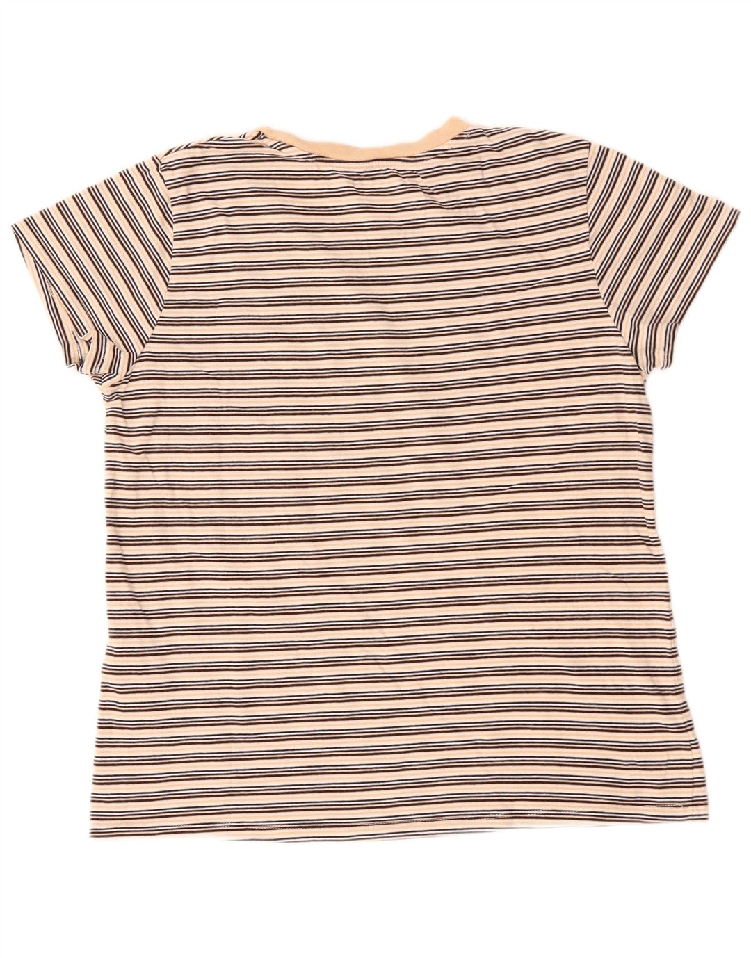 LEVI'S Damen T-Shirt Top UK 16 Large Beige gestreift Baumwolle
