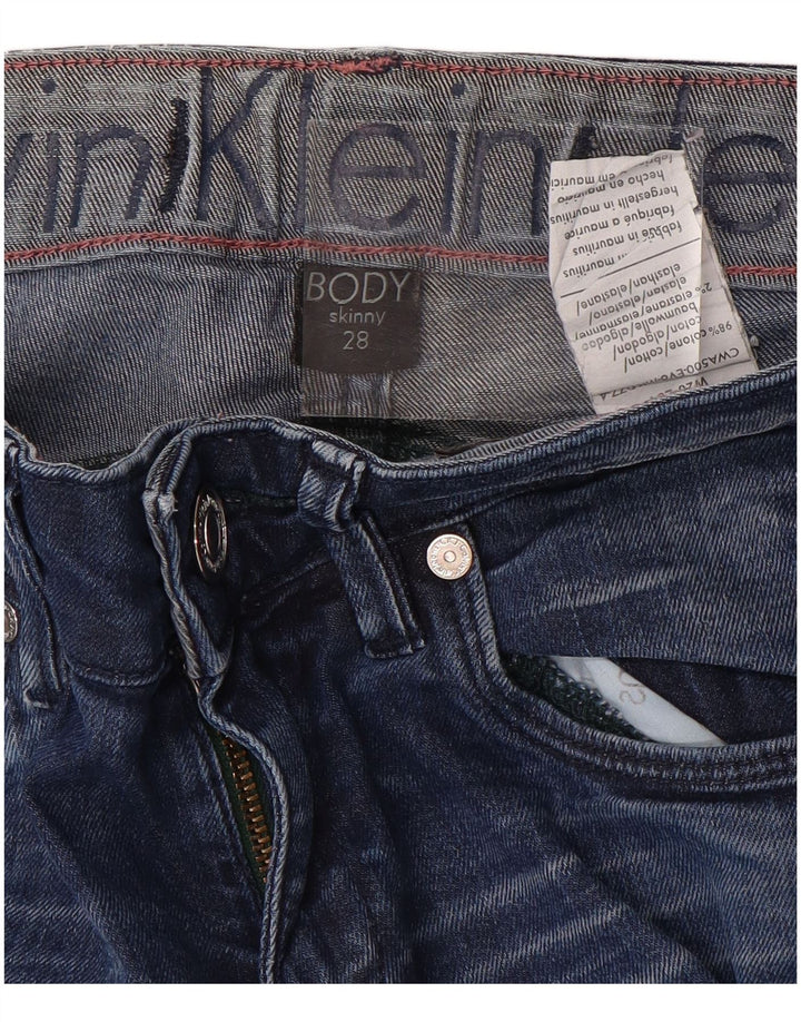 CALVIN KLEIN Damen Body Fit Skinny Jeans W28 L33 Blaue Baumwolle
