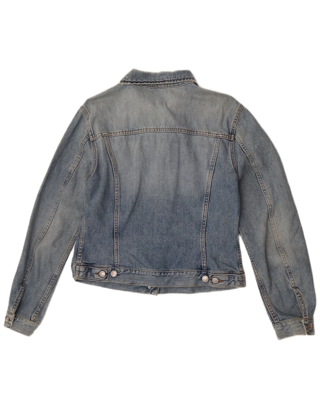 Benetton Damen Jeansjacke UK 14 Große blaue Baumwolle