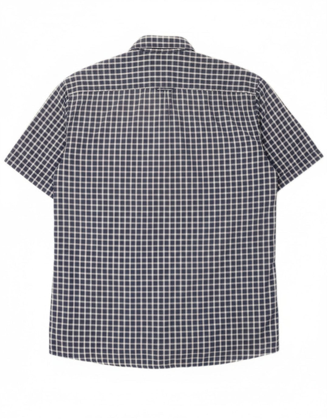 U.S. Polo Assn. Herren-Hemd, normal, kurzärmelig, groß, Marineblau mit Gingham-Karomuster