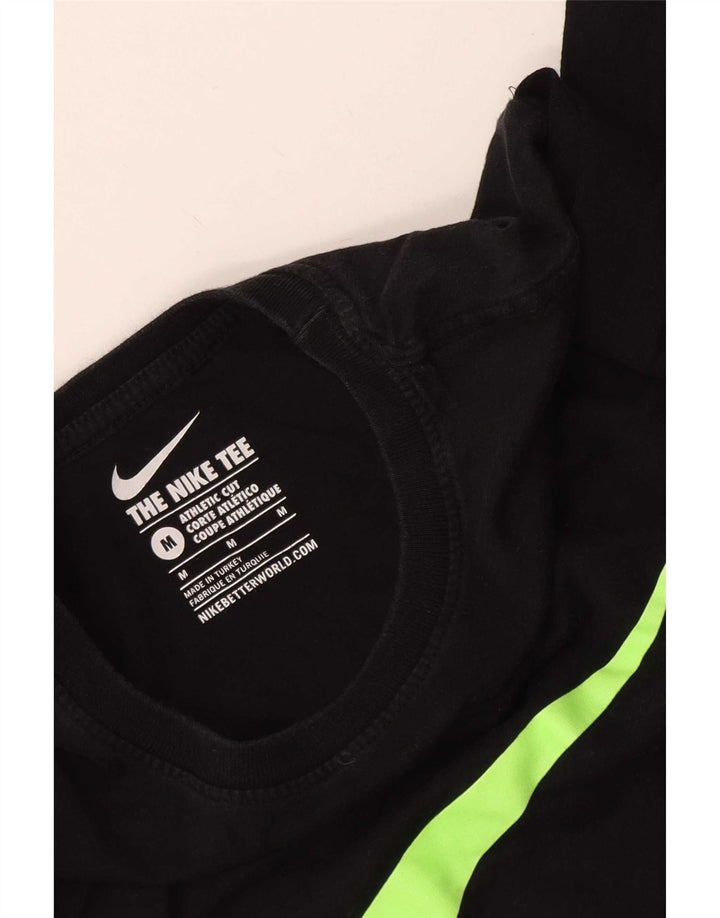 Nike Herren Athletic Fit Graphic Top Langarm Mittelschwarz Baumwolle