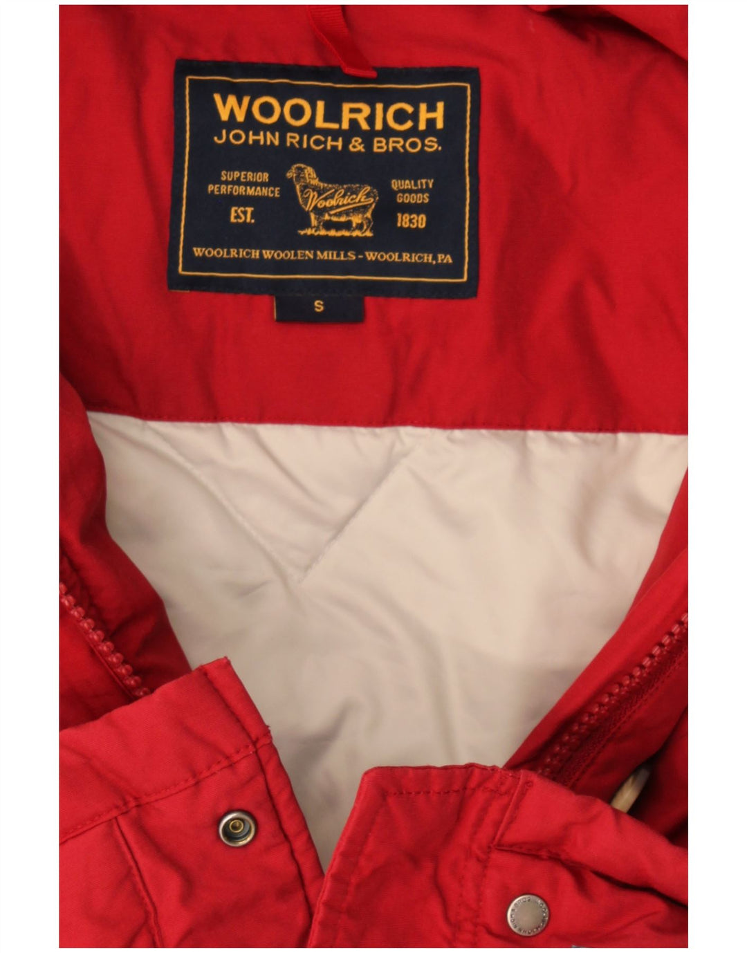 Woolrich Damen-Kapuzenübergroßer, wattierter Mantel, UK 10, Klein, Burgunderrot