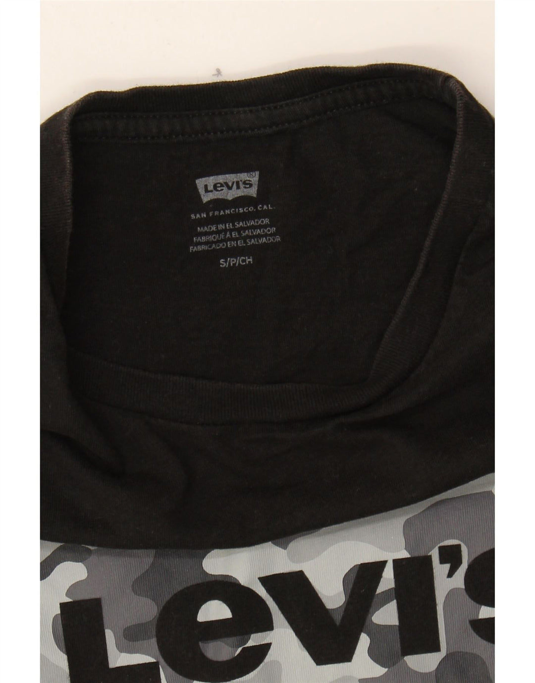 LEVI'S Mens Graphic T-Shirt Top Small Black Cotton Vintage Levi's and Second-Hand Levi's from Messina Hembry 