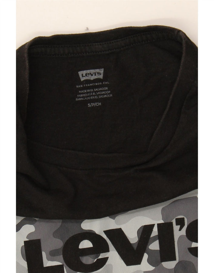 LEVI'S Mens Graphic T-Shirt Top Small Black Cotton Vintage Levi's and Second-Hand Levi's from Messina Hembry 