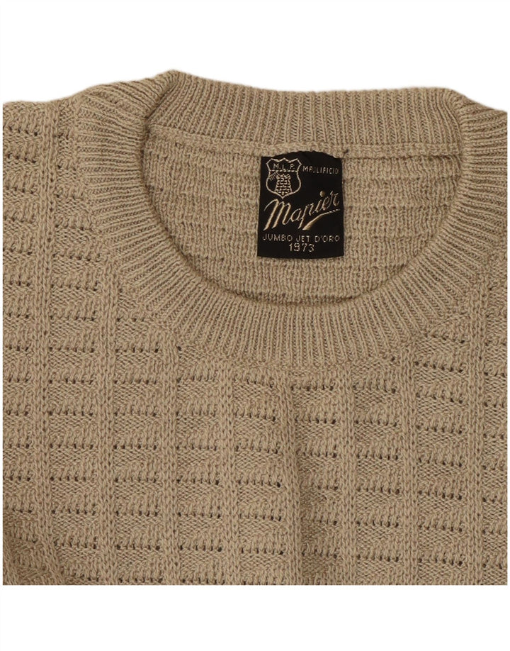 MAPIER Herren-Pullover mit Rundhalsausschnitt, groß, beige, geometrisch
