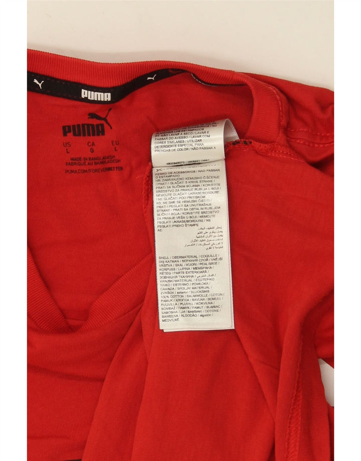 Puma Herren Grafik T-Shirt Top Große rote Baumwolle