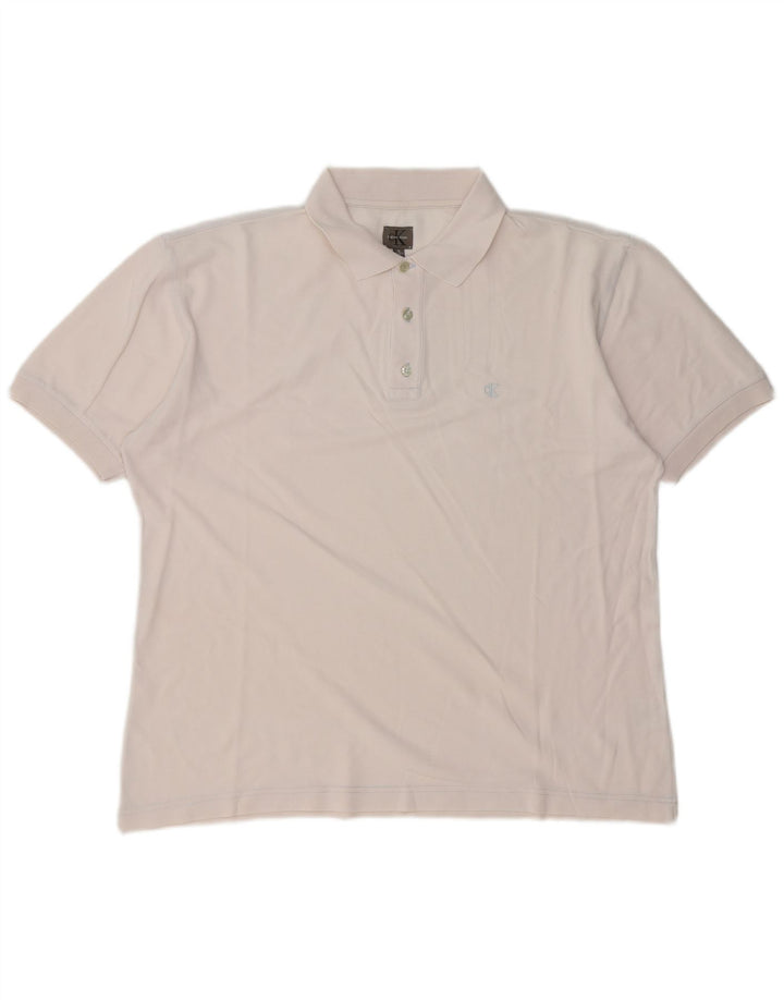 Calvin Klein Herren Poloshirt XL Weiße Baumwolle