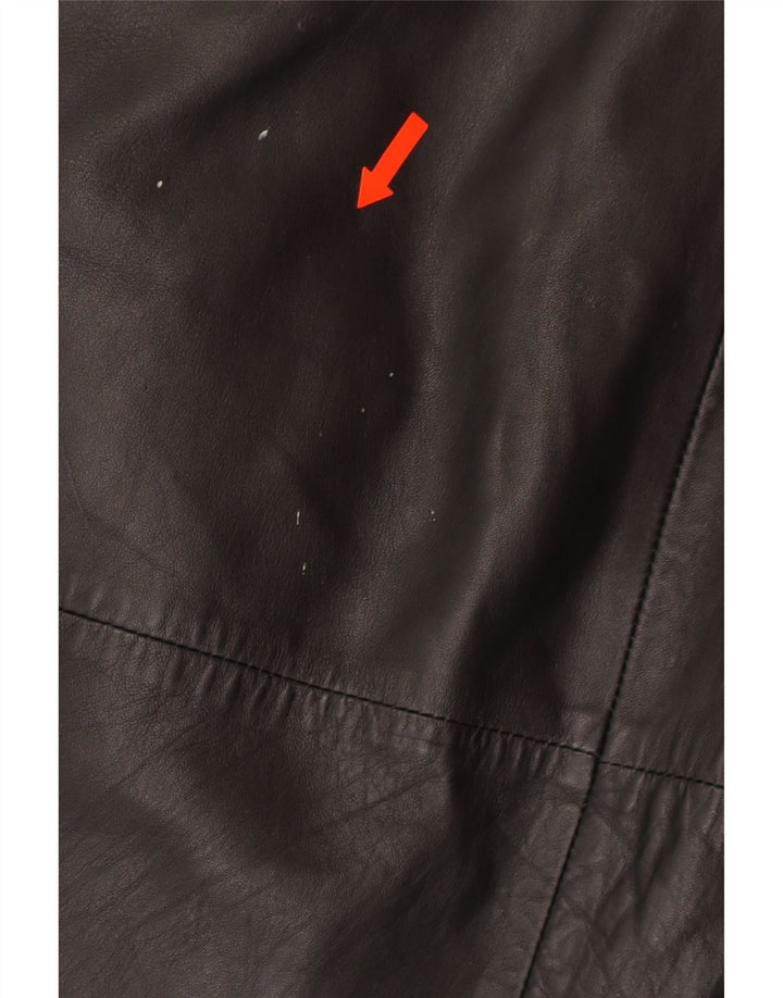 GREG BELL Womens Oversized Leather Coat UK 16 Large Black Leather Vintage Greg Bell and Second-Hand Greg Bell from Messina Hembry 
