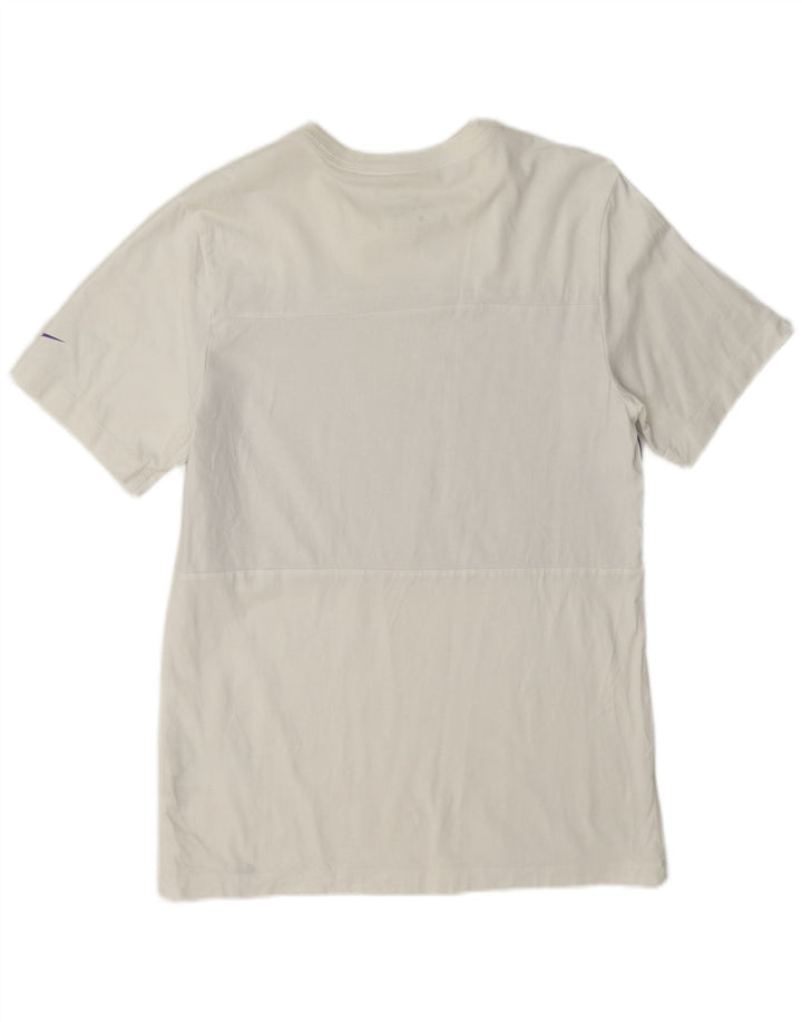 Nike Herren T-Shirt Top Small Weiße geometrische Baumwolle