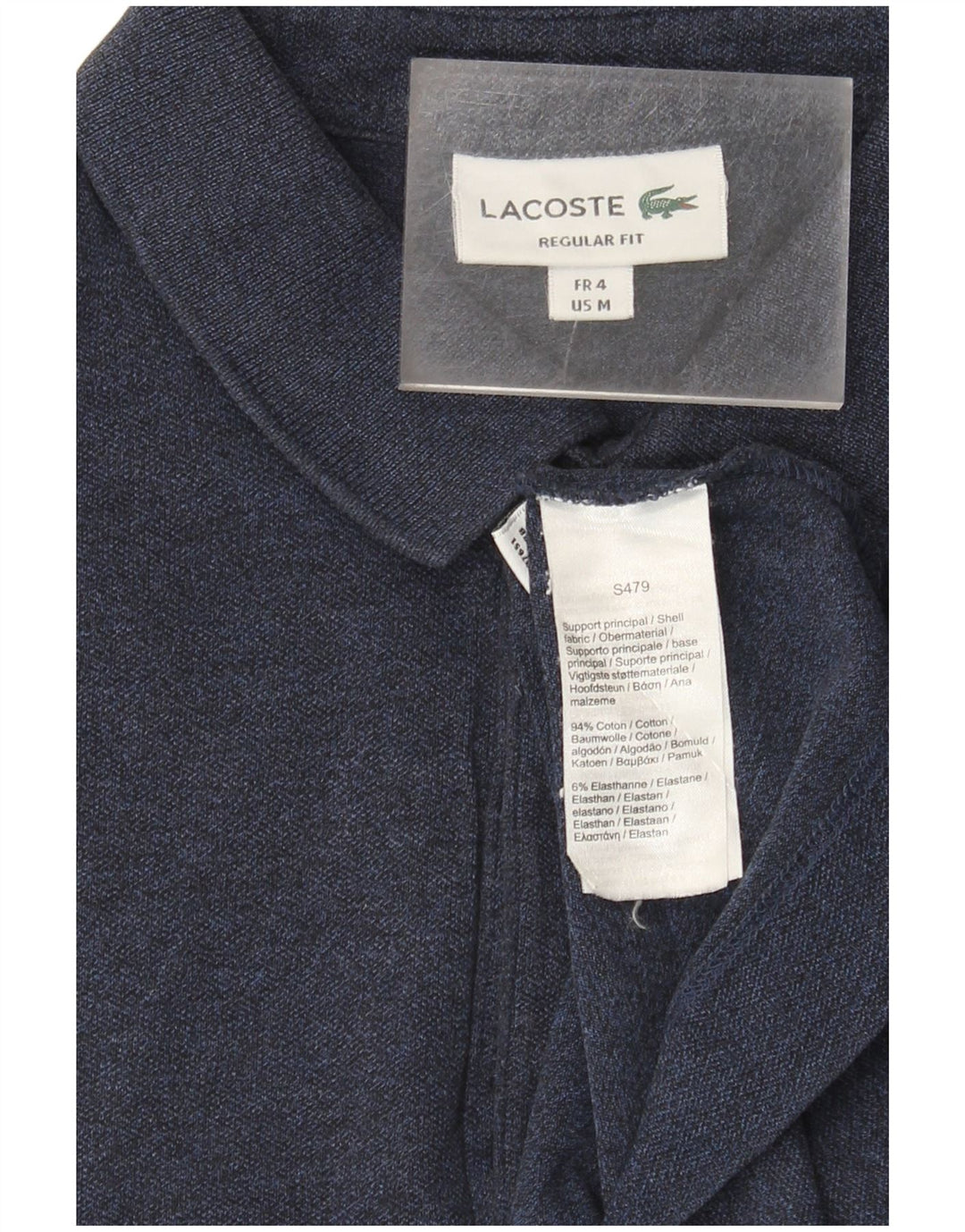 Lacoste Herren-Poloshirt, Größe 4, mittelgroß, marineblau, Baumwolle
