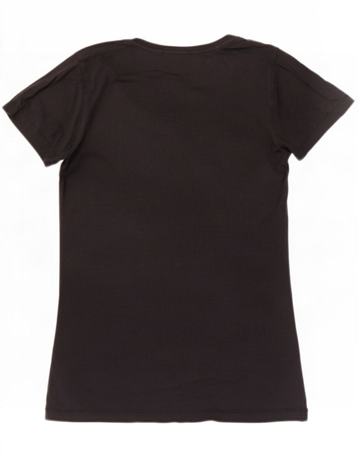 Diesel Womens Graphic T-Shirt Top UK 8 Small Schwarz