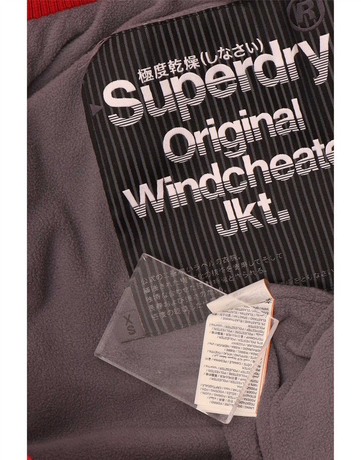 Superdry Herren Windcheater Kapuzen-Windjacke UK 34 XS Rot Polyester
