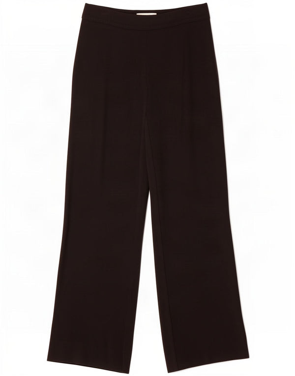 Max Mara Damen-Freizeithose mit weitem Bein, UK 14, Größe L W30 L30, schwarzes Acetat