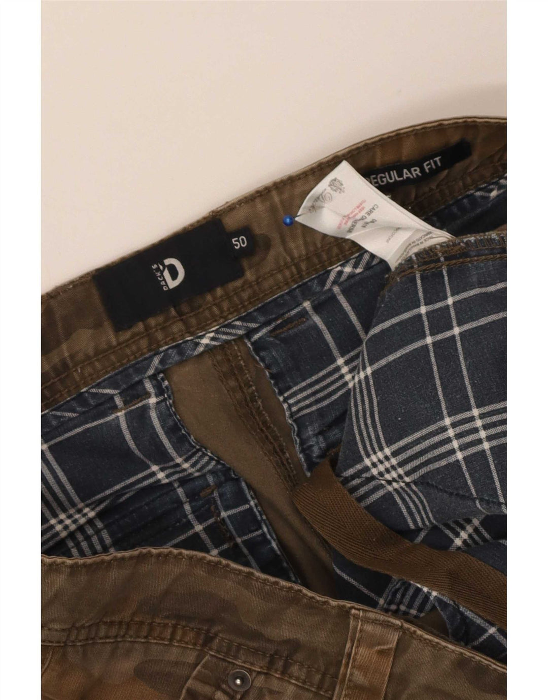 Dack's Herren-Cargoshorts mit normaler Passform, IT 50, Größe L, W36, braune Tarnung