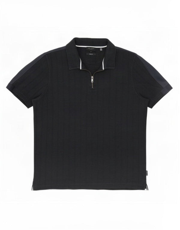 Ted Baker Mens Regular Polo Shirt Size 6 2XL Black Cotton