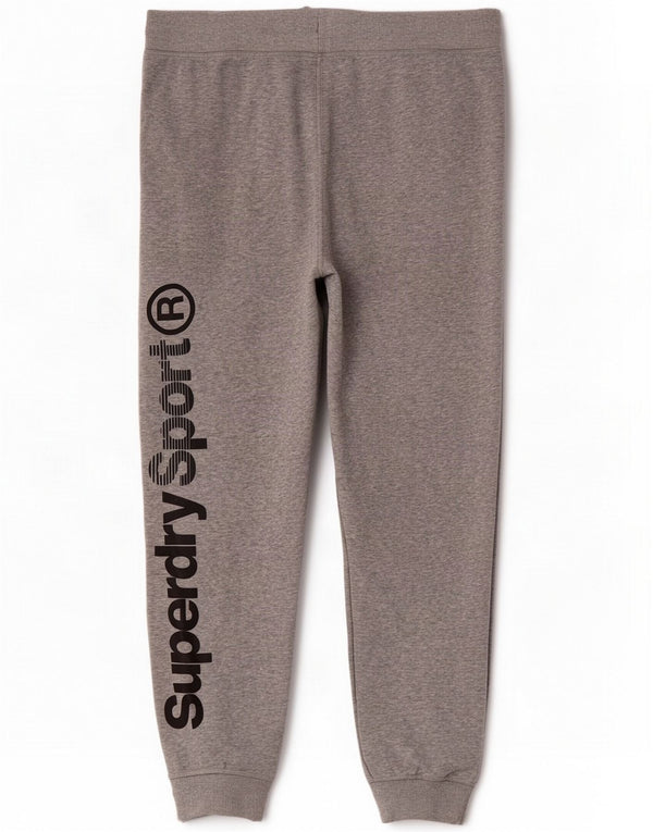Superdry Herren Grafik-Trainingshose, Jogginghose, XL, grau meliert, Baumwolle