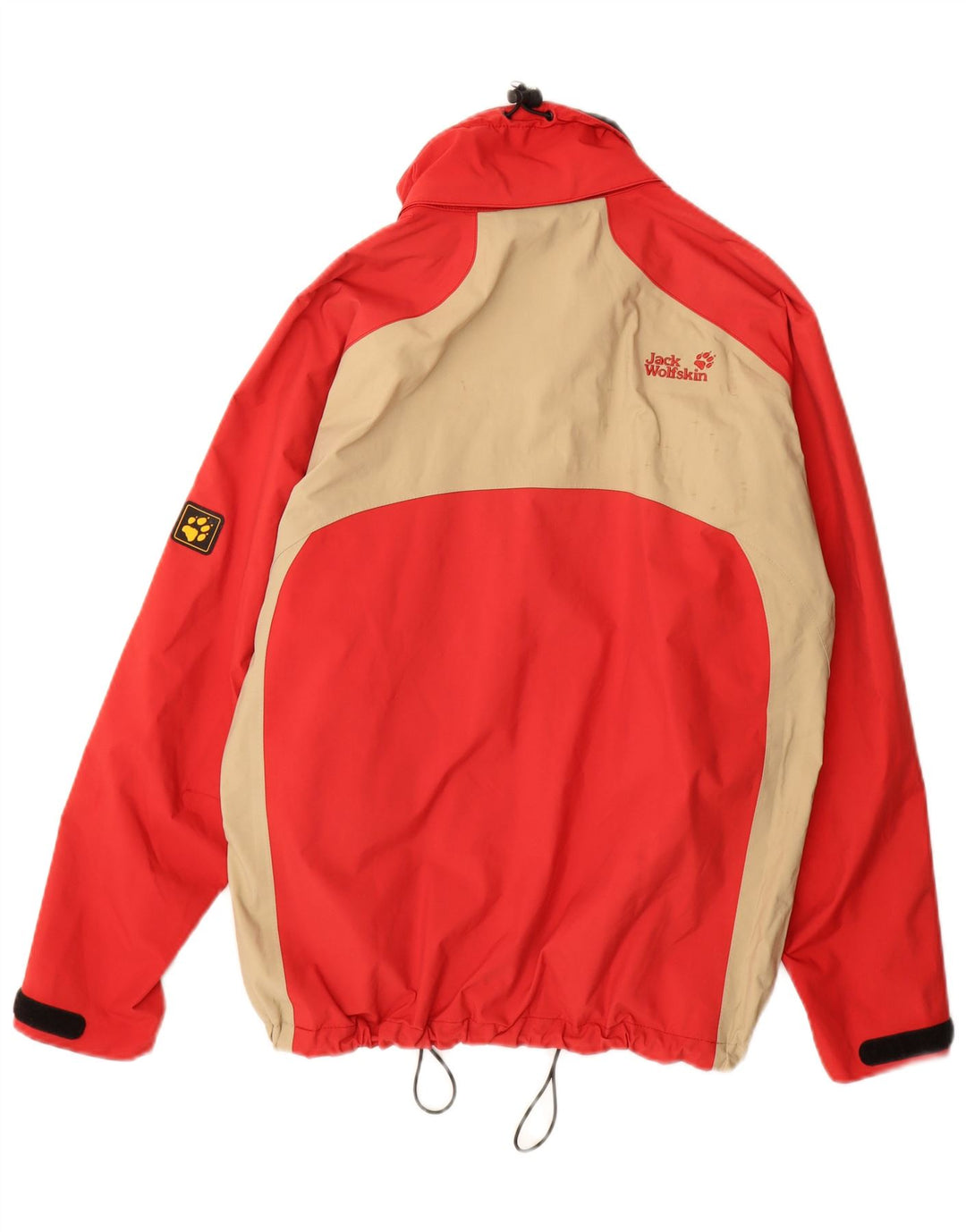 Jack Wolfskin Womens Loose Fit Regenjacke UK 12 Medium Red Colourblock
