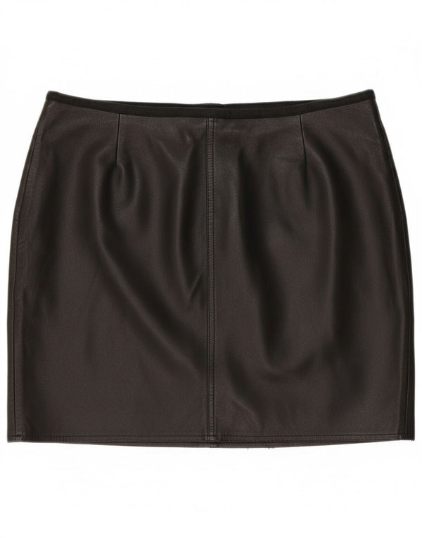 Vintage Damen gerader Rock mit niedriger Taille, W32, groß, Schwarz