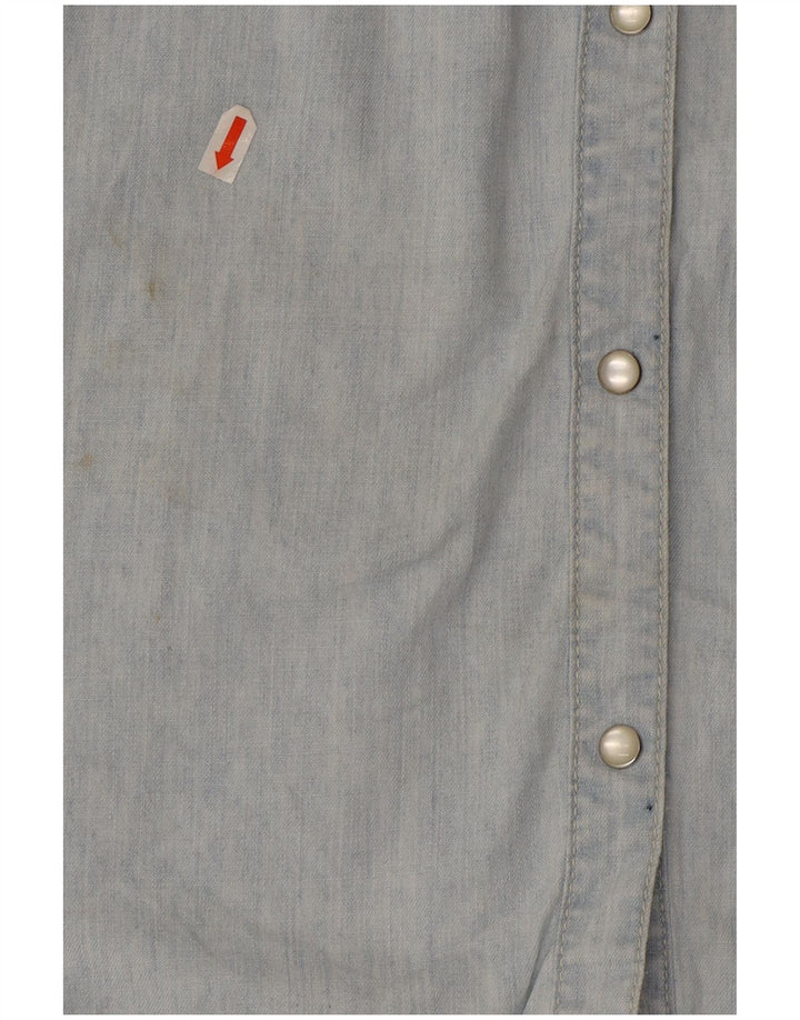 Fat Face Damen Jeanshemd UK 16 Large Blau Baumwolle