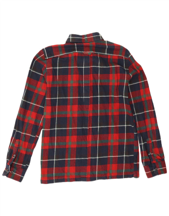 Ben Sherman Herren-Flanellhemd, klein, marineblau, kariert, Baumwolle