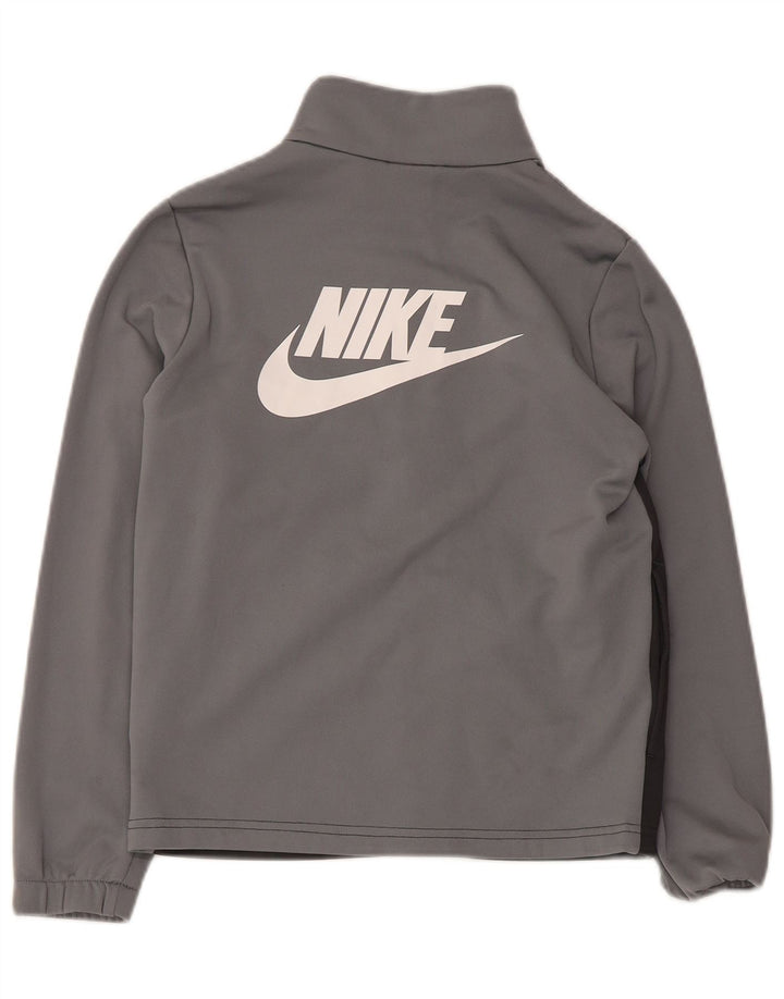 Nike Jungen-Trainingsanzugoberteil mit Grafik, 10–11 Jahre, Mittelgrau, Farbblock